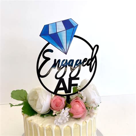 Black Engaged Loop Diamond Wedding Cake Topper Online Party Supplies