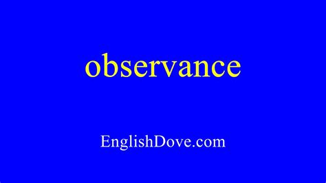 How To Pronounce Observance In American English Youtube
