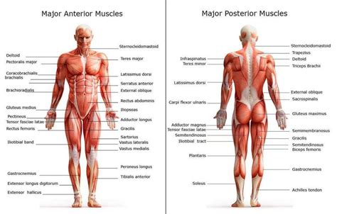 Human body outline front and back drawing illustrations. All of the major muscle groups on both the front and back ...