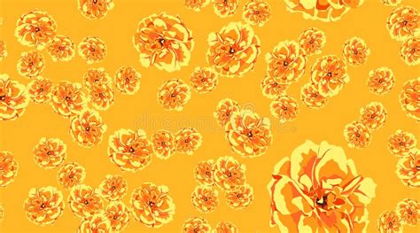 Orange Floral Seamless Pattern Stock Vector Illustration Of Floral