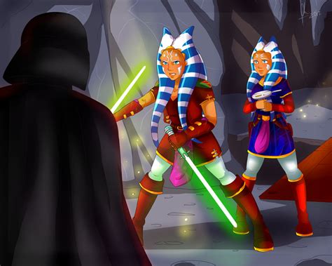 Ahsoka Vs Darth Vader By Chyche On Deviantart