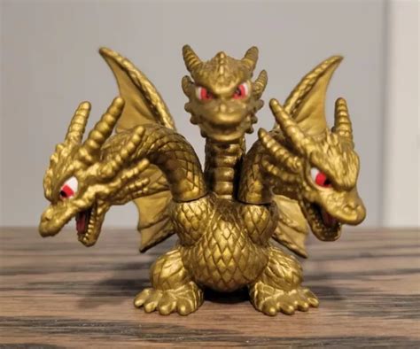 Gold Godzilla King Ghidorah Mini Action Figure 2 Monster Toy Toho