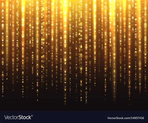Sparkly Gold Glitter Effect With Falling Down Vector Image