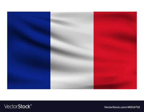 Realistic National Flag Of France Current State Vector Image