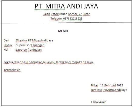 Kebanyakan memang digunakan oleh perusahaan, instansi pemerintahan, lembaga, maupun organisasi. Contoh Memo Resmi dan Pribadi Terlengkap | NeedsIndex.com