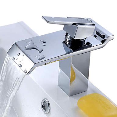 Shop for bathroom sink faucets at ferguson. Brass Waterfall Bathroom Sink Faucet with Stainless Steel ...