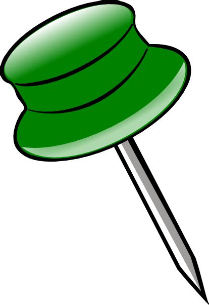 Green Pin Clip Art At Vector Clip Art Online Royalty Free