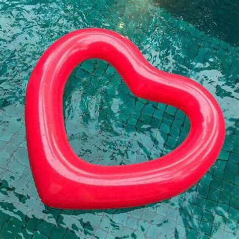 Heart Shape Inflatable Swimming Ring Pool Float Giant Mattress For