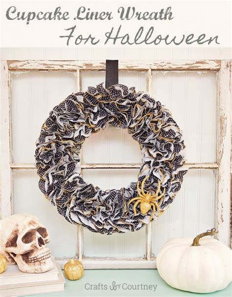 Halloween Craft Spooky Halloween Cupcake Liner Wreath
