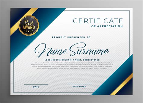 Award Diploma Certificate Template Design Download Free Vector Art