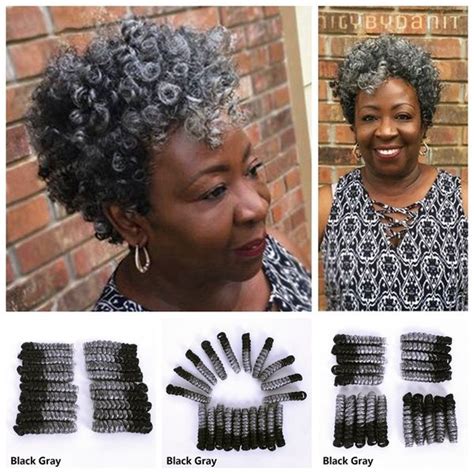 Inch Gray Synthetic Hair Extensions Spiral Curls Crochet Braids