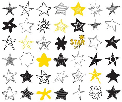 Star Sketch Doodles Set Hand Drawn Vector Illustration Isolated 2479593