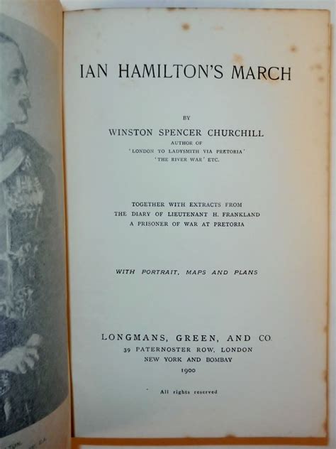Ian Hamiltons March Winston S Churchill First Edition First Printing