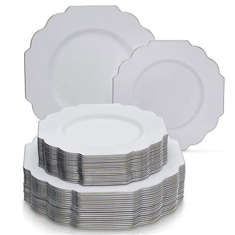 Elegant Disposable Plastic Dinnerware Set 120 Dinner Plates And 120