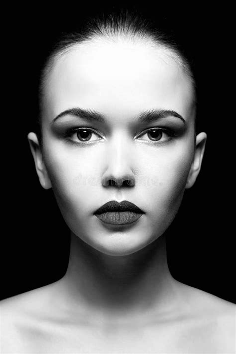 Woman Faceblack And White Portrait Stock Photo Image Of Face