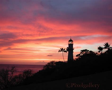 Hawaiian Sunset Diamond Head Lighthouse By Pixelgallery On Etsy