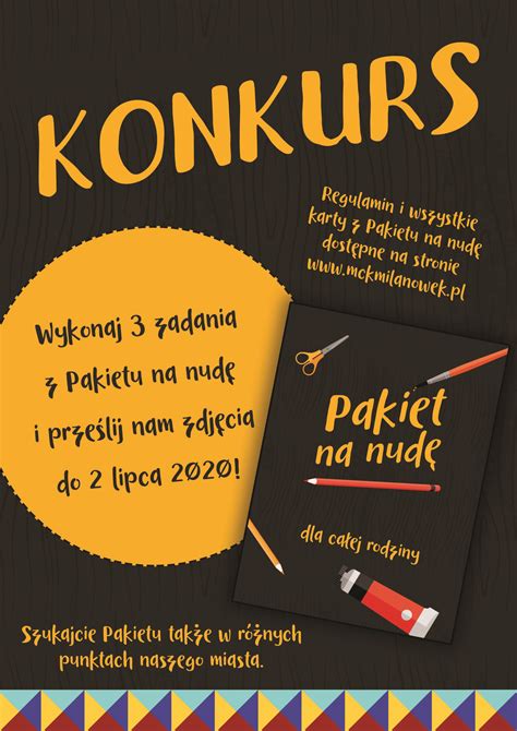 Konkurs internetowy Pakiet na nudę MCK Milanówek