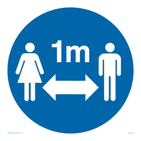 Social Distance 1m Symbol From Safety Sign Supplies