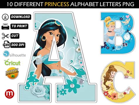 Pack Princess Alphabet Letters Mr Alphabets
