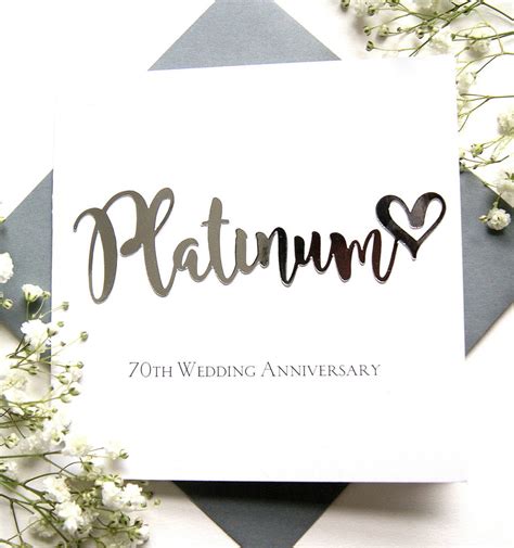 There are 265 70th wedding idea for sale on etsy, and they cost $28.17 on average. 70th Platinum Wedding Anniversary Card By The Hummingbird Card Company | notonthehighstreet.com