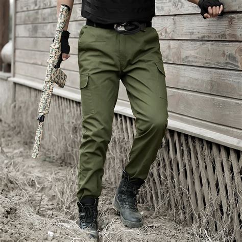 Men Military Tactical Pants Army Green Cargo Trousers Cotton Pants Mens