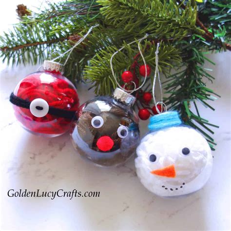 Diy Yarn Filled Clear Ball Christmas Ornaments Idea