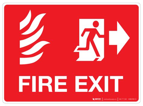 Fire Exit With Pictograms Wall Sign Phs Safety