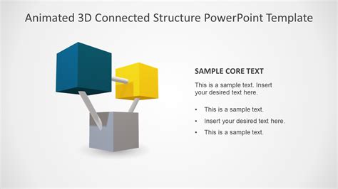 3 Item Animated 3d Connected Structure Powerpoint Template Slidemodel