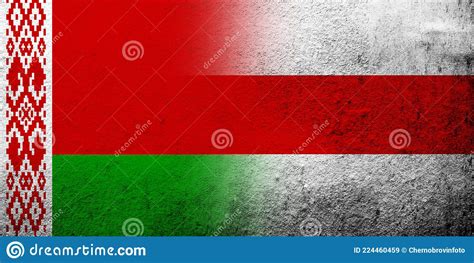 National Red And Green Flag Of Belarus With White Red White Flag Of
