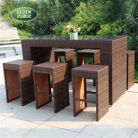 Outdoor Tall Bar Table And Stools Emerit Outdoor Swivel Bar Stools