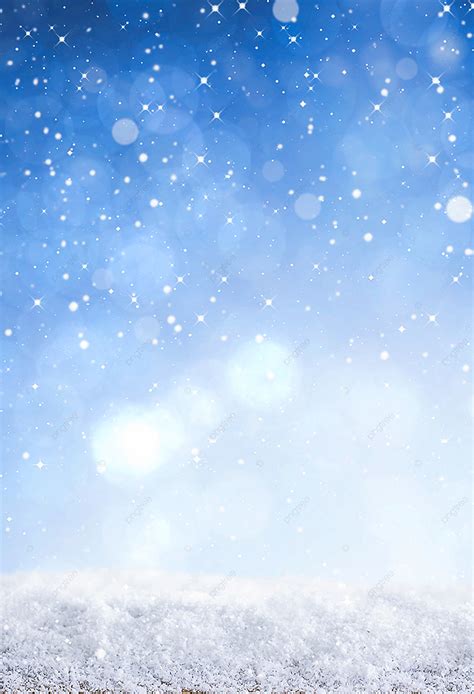 Small Fresh Romantic Blue Winter Background Snow Scene Snowflake Light