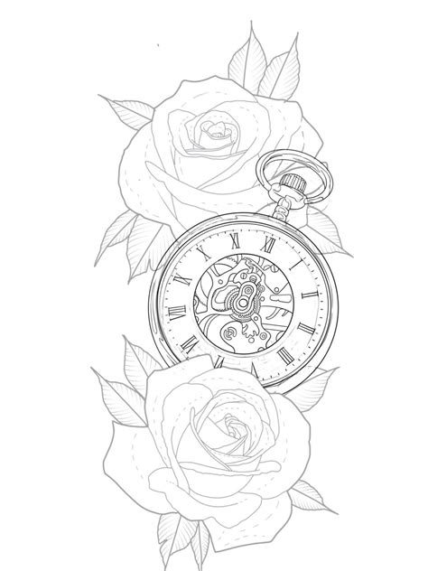 Pin By Rosielson Ramos On Decalquer Pocket Watch Tattoo Design Watch