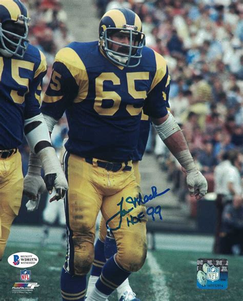 Tom Mack Autographedsigned Los Angeles Rams 8×10 Photo Hof Bas 31342