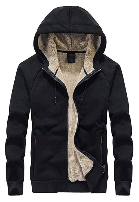 flygo men s winter warm sherpa lined zip up hoodie sweatshirt jacket mens sweatshirts hoodie