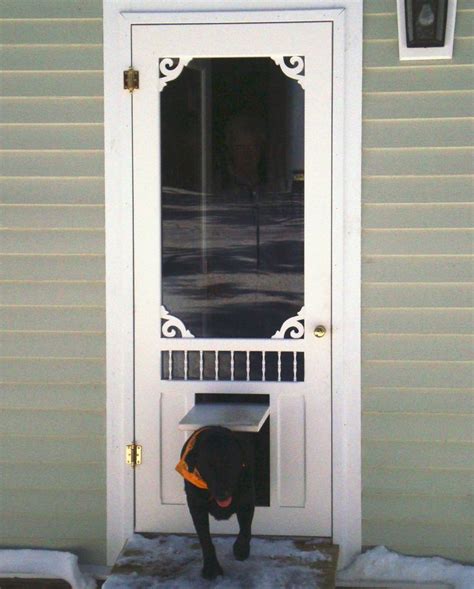 When the dog goes out, the entire assembly opens up about the mounting bar's hinges. 9 best Pet Doors images on Pinterest | Pet door, Screen doors and Diy doggie door