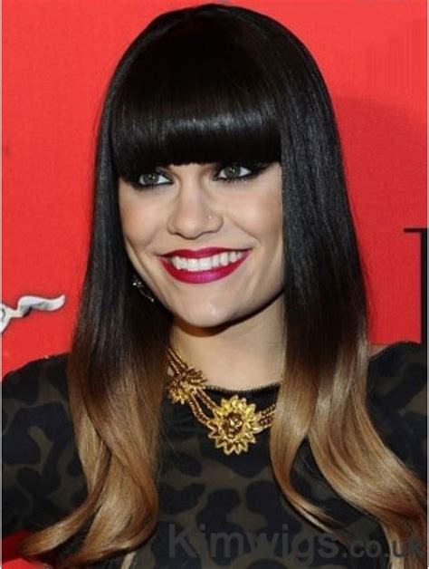 Jessie J Hair Ombre2 Color With Bangs Monofilament Long Length