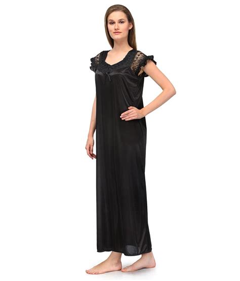 Buy Oleva Black Satin Nighty Online At Best Prices In India Snapdeal