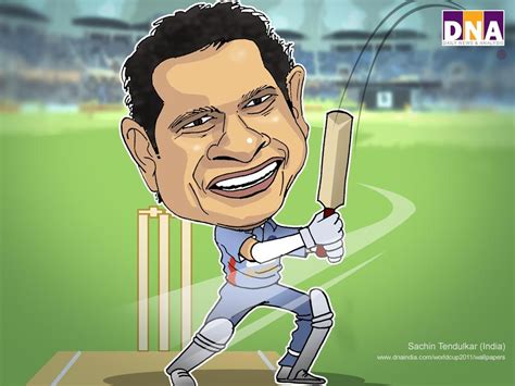 A Cartoon Caricature Of A Man Holding A Cricket Bat In His Right Hand