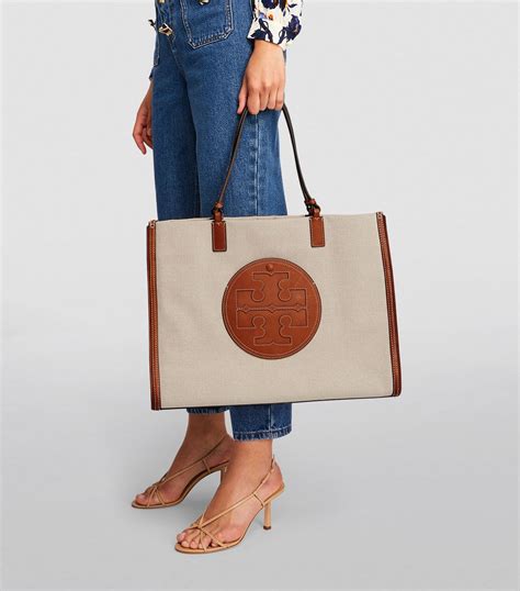 Womens Tory Burch Brown Canvas Ella Tote Bag Harrods CountryCode