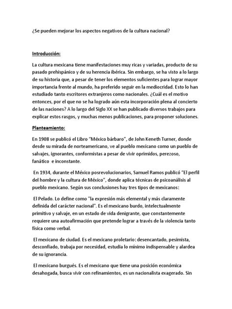 Ejemplo De Ensayo Academicodocx México Nacionalismo