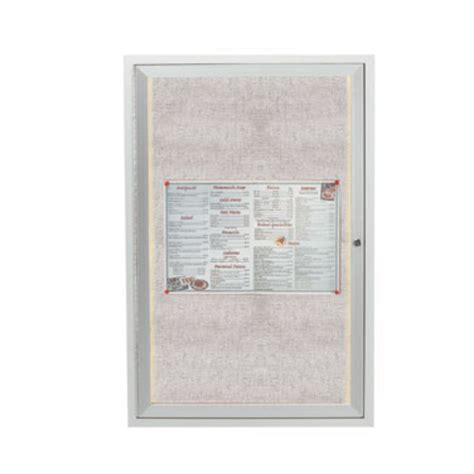 Aarco Products Satin Finish 1 Door Bulletin Board With Led Lights 24