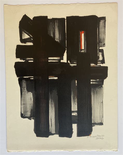 Pierre Soulages Lithographie No2 1957 For Sale Denis Bloch Fine Art