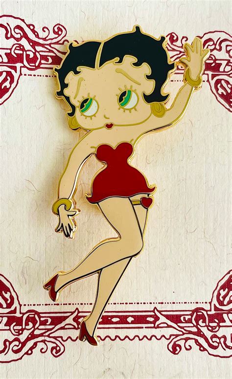 4 vintage betty boop pin set four red dress pins lapel pin cartoon character shirt pin etsy