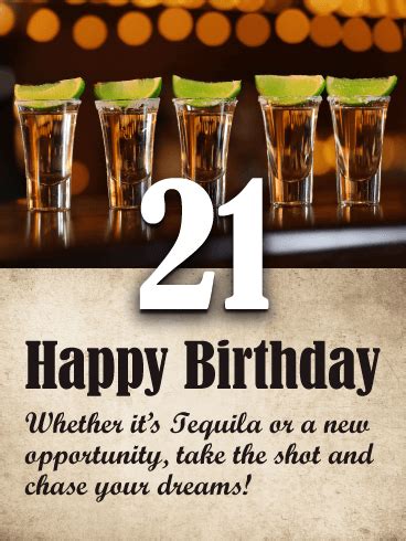 Everybody likes birthdays but this happy birthday meme is for a person who hates giving treats and just wants to avoid spending money. Tequila Shots - Happy 21st Birthday Card | Birthday ...