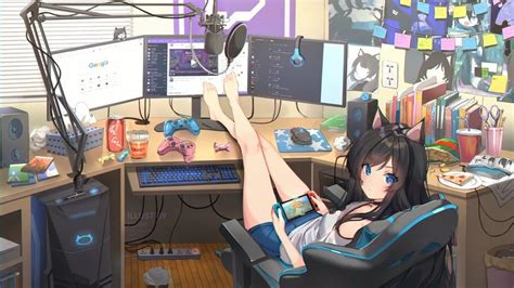 40 best video game room ideas for gamer s guide creative touchs. Anime, Girl, Gaming, Desktop, Setup, 4K, #6.2576 Wallpaper