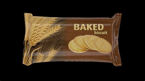 3d Biscuit Packet Wrinkled Cgtrader