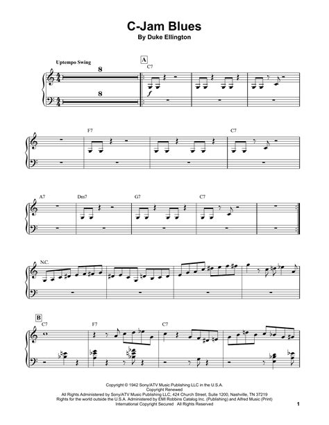 Oscar peterson jazz exercises for the young pianist. C-Jam Blues | Sheet Music Direct