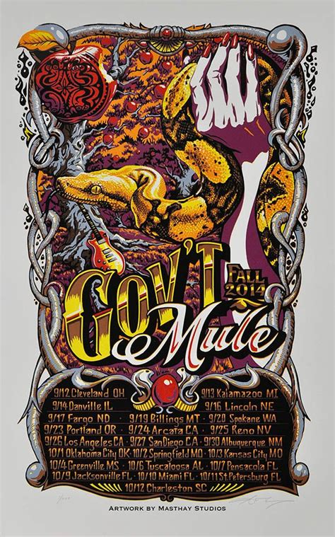 A page displaying all posters related to the mule (2018). govt mule concert poster - Google Search | Concert poster art, Tour posters, Concert posters