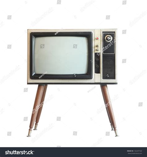 Vintage Television Isolated Clipping Path Stock Photo 132247163