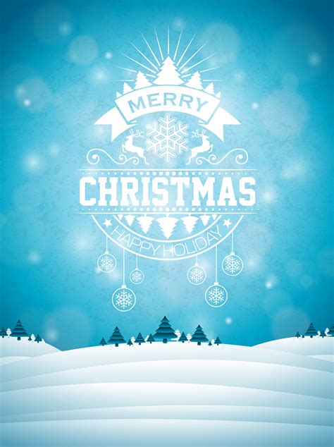 merry christmas illustration  typography  ornament decoration  winter landscape